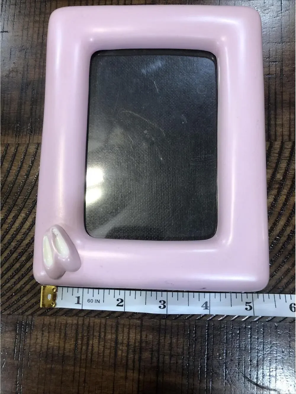 Vtg Pink ceramic‎ Photo frame with pink shoes 4